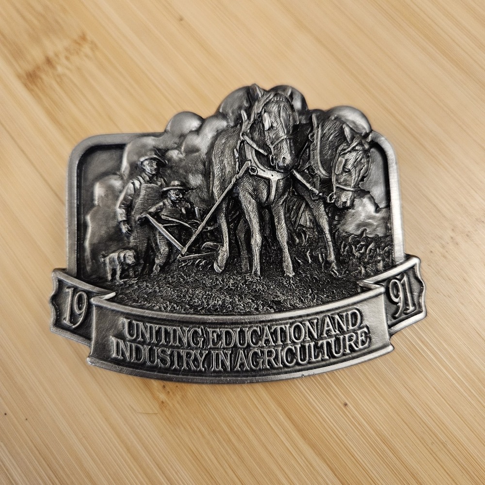 Vintage John Deer 1991 Uniting‎ Education & Industry in Agriculture Belt Buckle